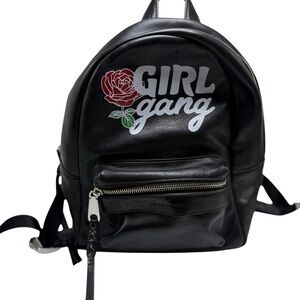 REBECCA MINKOFF girl gang Leather Backpack Black